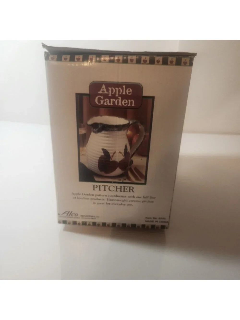 Alco Industries Apple Garden Ceramic Pitcher small new in box.